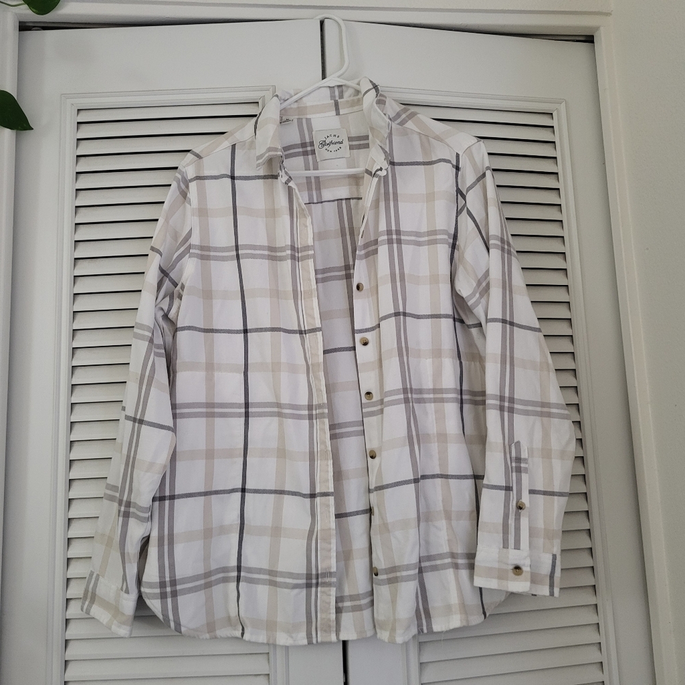 Jachs Girfriend - Soft Plaid Button Front Shirt With Side Pockets